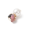 Natural Tourmaline Chip with Copper Wire Wrapped Shell Pearl Pendants PALLOY-JF04951-01-4
