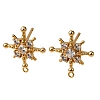 Brass Pave Clear Cubic Zirconia Stud Earring Findings KK-Z121-12G-1