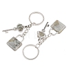 Natural Labradorite Pendant Keychains KEYC-A016-01P-14-2