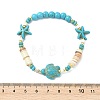 Natural Freshwater Shell & Howlite & Synthetic Turquoise & Opalite & Non-magnetic Hematite Beads Stretch Bracelets for Women BJEW-JB13810-02-4