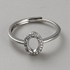 Sterling Silver Open Cuff Ring Findings STER-WH0061-21B-1