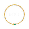 Birthstone 304 Stainless Steel Pave Cubic Zirconia Link Bracelets FS-WG4804B-06-1