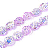 Electroplate Transparent Glass Beads Strands EGLA-S190-05G-1