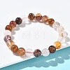 Natural Yellow Hematoid Quartz Round Beads Stretch Bracelets for Women BJEW-Z158-03F-03-2