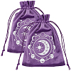 2Pcs Moon Printed Velvet Drawstring Storage Bags for Tarot Card ABAG-CN0001-79A-1