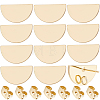 14Pcs Brass Half Round Stud Earring Findings KK-BBC0010-87-1