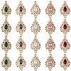 3Pcs Brass Micro Pave Cubic Zirconia Links Connectors KK-YW0003-49LG-05-2