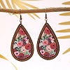 Wood Dangle Earrings FS-WG89FD2-01-2