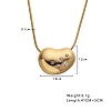 Golden Tone Stainless Steel Crystal Rhinestone Round Snake Chain Pendant Necklaces PW-WG040E8-03-1