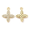 Brass Micro Pave Cubic Zirconia Charms KK-F855-13G-1