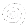 304 Stainless Steel Round Bead & ABS Plastic Pearl Heart Bead Cable Chains CHS-G048-08P-3