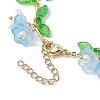 Flower Glass & Acrylic Charm Bracelets BJEW-JB10443-5