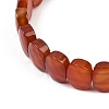 Natural Carnelian Oval Beaded Stretch Bracelet G-E010-01-33-2