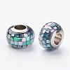 304 Stainless Steel Resin European Beads RPDL-G001-A01-1