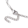 304 Stainless Steel Bar Link Chain Anklets AJEW-AN00602-01-4
