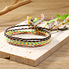 5Pcs 5 Colors Cotton Woven Braided Cord Bracelets Set PW-WG19598-04-1