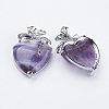 Natural Amethyst Pendants G-E433-B-03P-2