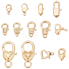   13Pcs 13 Styles Rack Plating Brass Lobster Claw Clasps KK-PH0006-83-1