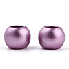 Spray Painted Acrylic European Beads ACRP-WH0002-01A-3
