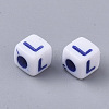 White Opaque Acrylic Beads MACR-R869-01L-2