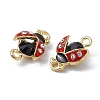 Alloy Jet Rhinestones Connector Charms FIND-A024-12G-3