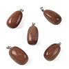 Synthetic Goldstone Tumbled Stone Pendants GG-K002-06B-1