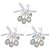 3Pcs Alloy & Resin & Acrylic Pendant Decorations HJEW-FS00092-1