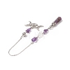 Natural Amethyst Pointed Dowsing Pendulums PALLOY-JF02009-03-3