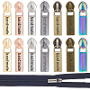 14Pcs 7 Colors Zinc Alloy Zipper Sliders with Rectangle Charms FIND-GA0008-47-1