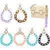 6Pcs 6 Colors Opaque Acrylic Cable Chain Wristlet Straps HJEW-CA0001-33-1