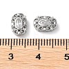 Anti-Tarnish Oval Rhodium Plated 925 Sterling Silver Hollow Out Beads STER-D005-03P-3