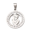 Mother's Day 304 Stainless Steel Enamel Pendants STAS-F368-02B-P-1