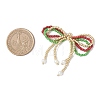 Christmas Glass Seed Beaded Bowknot Pendants PALLOY-MZ01059-2
