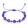 Glass Evil Eye Braided Bead Bracelet QD5460-1-1