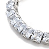 Brass Pave Clear Cubic Zirconia Square Box Chain Slider Bracelets BJEW-YWC0002-10A-P-2
