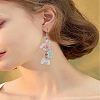 1 Pair Zinc Alloy Resin Tassel Dangle Earrings EJEW-LP0013-15-3