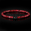 Dyed Natural Imperial Jasper & Synthetic Non-magnetic Hematite Beads Stretch Bracelets for Men EG0676-1-1