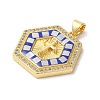 Cross Theme Brass Micro Pave Cubic Zirconia Pendants KK-K385-035G-3