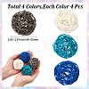 16Pcs 4 Colors Wicker Rattan Balls AJEW-SC0004-26B-2