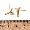Brass Micro Pave Cubic Zirconia Stud Earrings EJEW-G471-14G-01-5