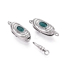 Brass Micro Pave Clear Cubic Zirconia Box Clasps KK-Q074-05P-2