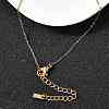 304 Stainless Steel Oval with Shell Shape Pendant Necklaces for Women NJEW-Z091-12G-2
