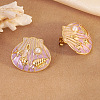 304 Stainless Steel & Enamel Stud Earrings EJEW-Z170-01G-01-1