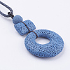 Lava Rock Pendant Necklaces NJEW-P181-H05-2