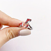 Brass Enamel Cuff Open Rings for Women WG7A357-01-4