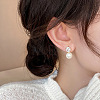Round Alloy Stud Earrings FS-WGEAF4B-01-4