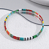 Boho Rainbow Glass Tile Tube Beaded Stretch Bracelets for Women MR7920-4