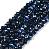 Electroplate Opaque Solid Color Glass Beads Strands EGLA-A044-P1mm-L16-1