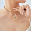 Elegant Brass Clear & Blue Cubic Zirconia Evil Eye Hollow Pendant Necklaces RK3263-2-3