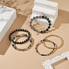 5Pcs 5 Style Natural Mixed Gemstone Beaded Stretch Bracelets Set BJEW-JB09002-6